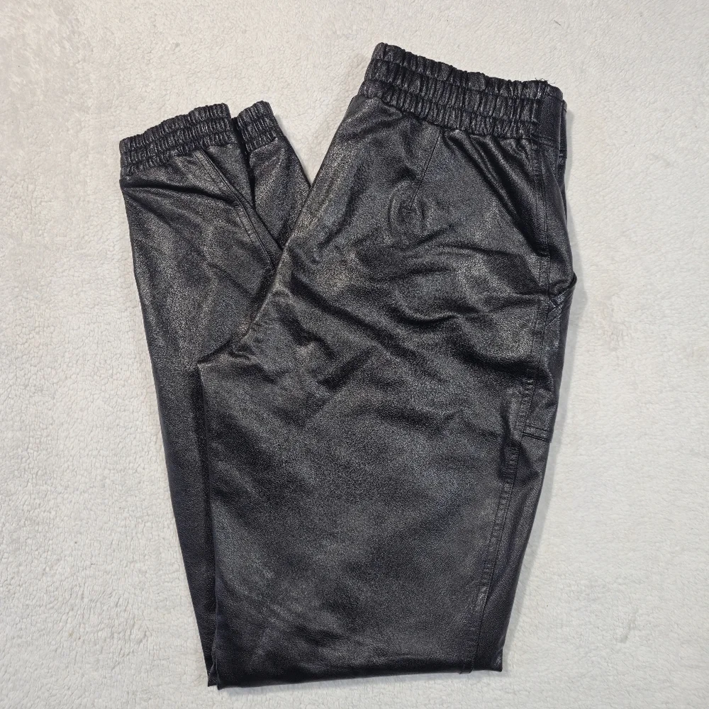 Spanx Faux Leather Brown Jogger Size M - Picture 5 of 11